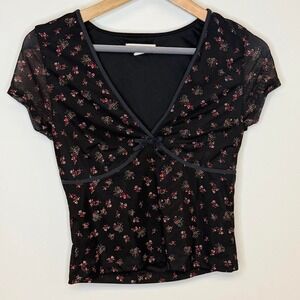 Aéropostale Whimsigoth Floral Mesh Top